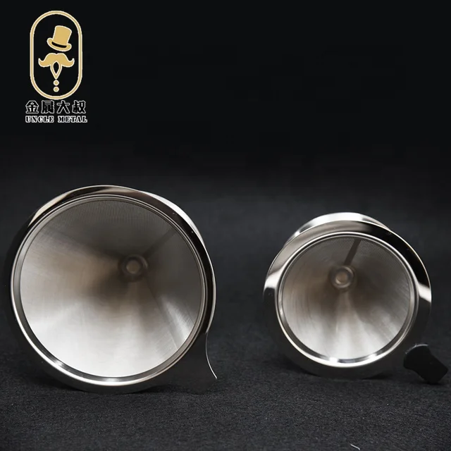 
Coffee strainer filter cup stainless steel filter drip funnel filter free paper ultra-fine household 