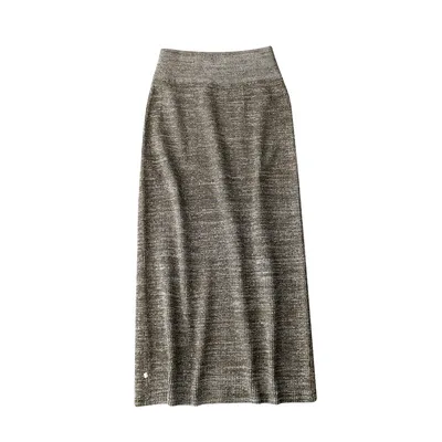 

Autumn Wholesale New Style Ladies Fashion Latest Designs Elegant Straight Breathable Woven Worsted Knitted Women Sweater Skirt