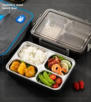 

stainless steel lunch box with 4 compartment leak proof with compartment