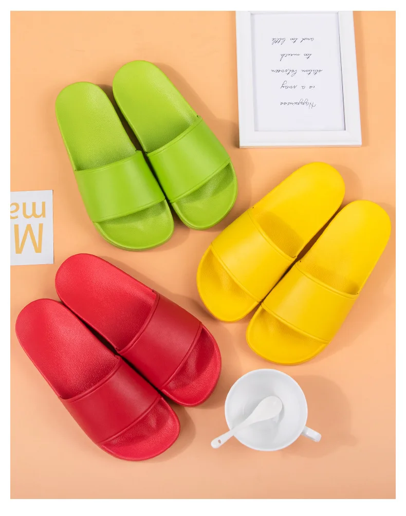 

Indoor r home slippers custom logo solid color slipper