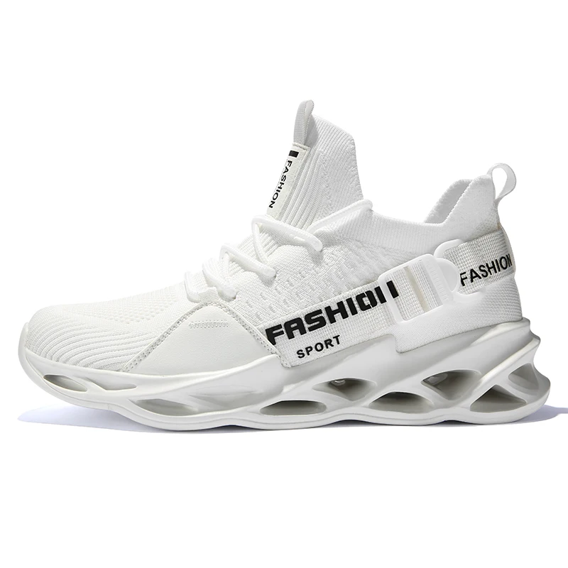 

Plastic fly knit shockproof buckle custom sneakers mesh comfortable sport shoe outdoor footwear for man