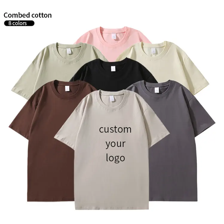 Custom Logo Heavyweight T Shirts 100% Cotton Plus Size Men's T-shirt 230gsm Cotton Oversized Casual Plain T Shirts