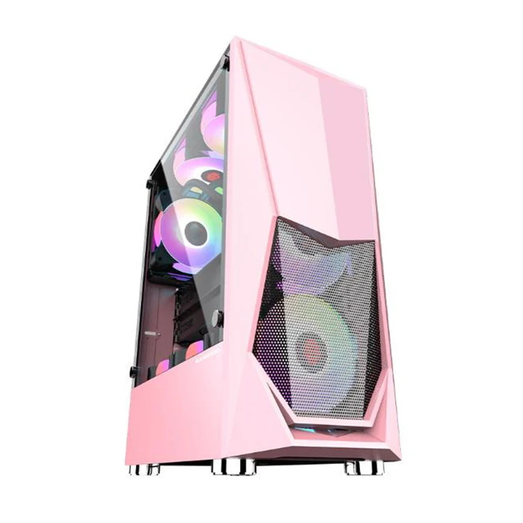 

Factory Wholesale Pink Computer PC Gaming CPU Case, Black,pink,white