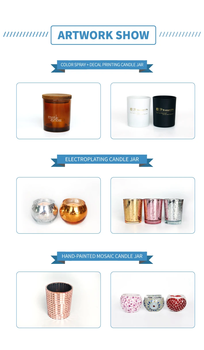 Recycled Tall Glass Candle Jars For Soy Wax Paraffin Large Clear