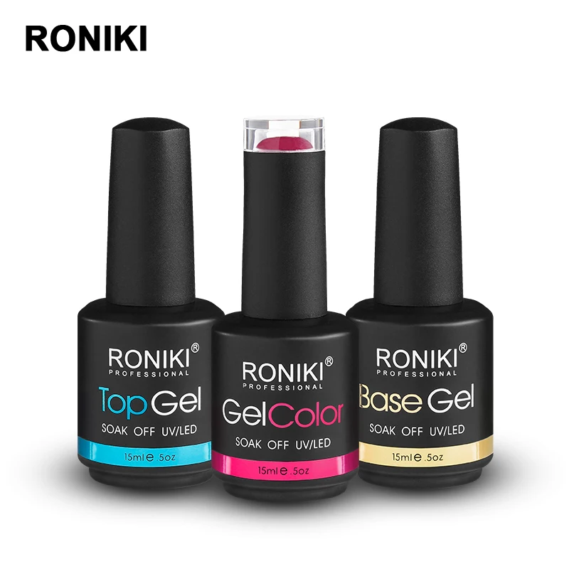 

RONIKI oem soak off uv led gel wholesale 15ml color nail gel Polish, Over 1000 colors