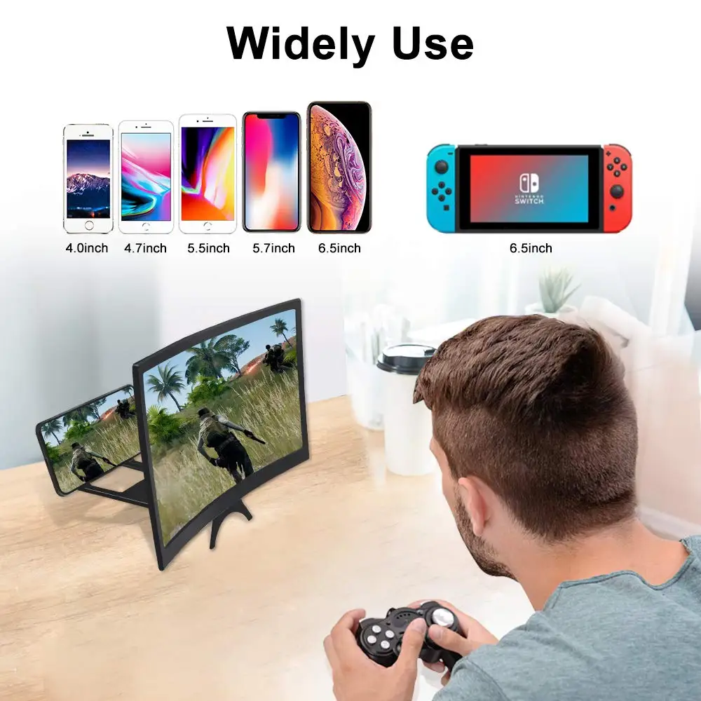 
12 inch hd TV video mobile curved phone screen magnifier foldable screen enlarged for 3d movie cell phone screen magnifier 