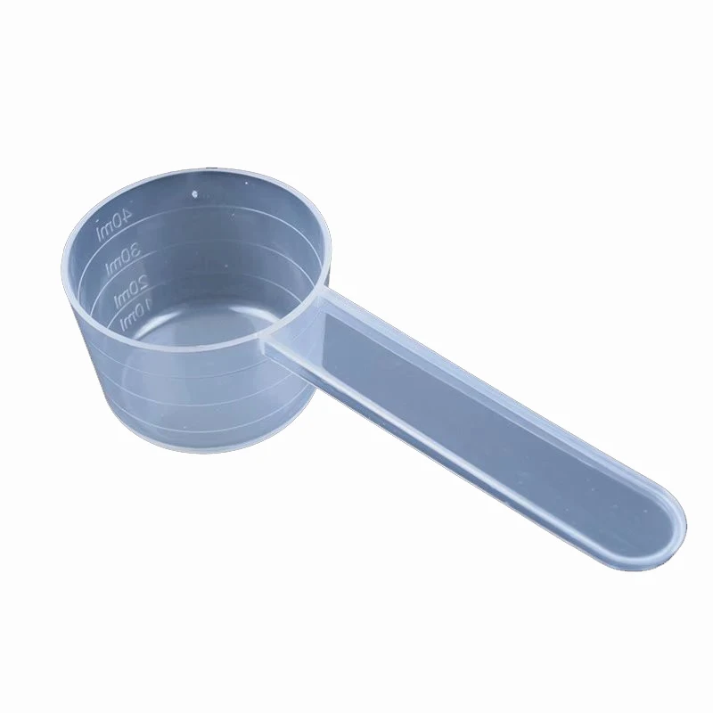 

40 ml portable eco friendly reusable measuring spoon clear plastic pp scoop for protein powder