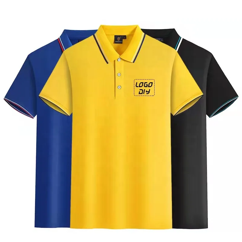 

Wholesale custom mens golf polo shirt cotton short sleeve unisex embroidery women polo tshirt oversized plain stripe polo shirts, Customized color