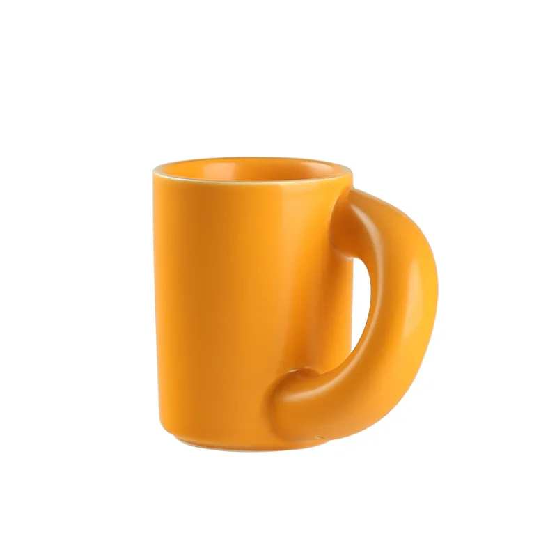 

Nordic ins big ear mug creative thick handle ceramic water cup coffee cup, 5 colors