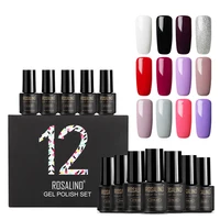 

Rosalind nail supplies 12pcs/lot nail art gel polish set soak off semi permanent uv gel nail polish kit for wholesale