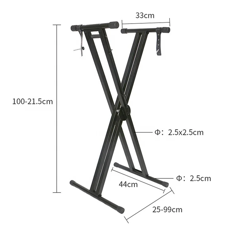 

HEBIKUO Q-2XB-1 Double X Detachable keyboard stand 7 gear for height adjustment