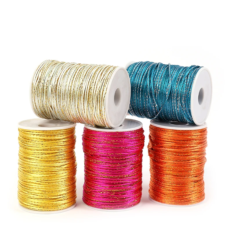 Well knit manual work for craft decoration attracted color rope with golden and silver