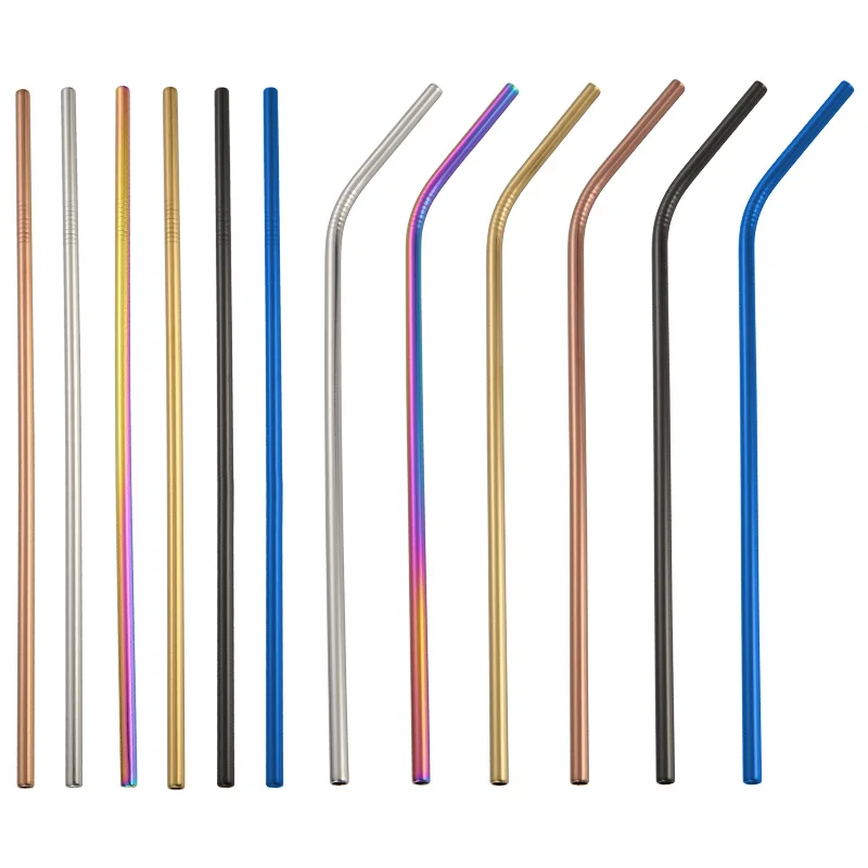 

304 stainless steel straw durable gold-plated metal straw for beverages juice