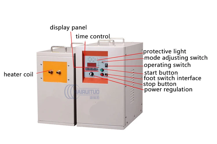 Gold silver melting furnace medium frequency IGBT induction heating equipment HTM-45KW