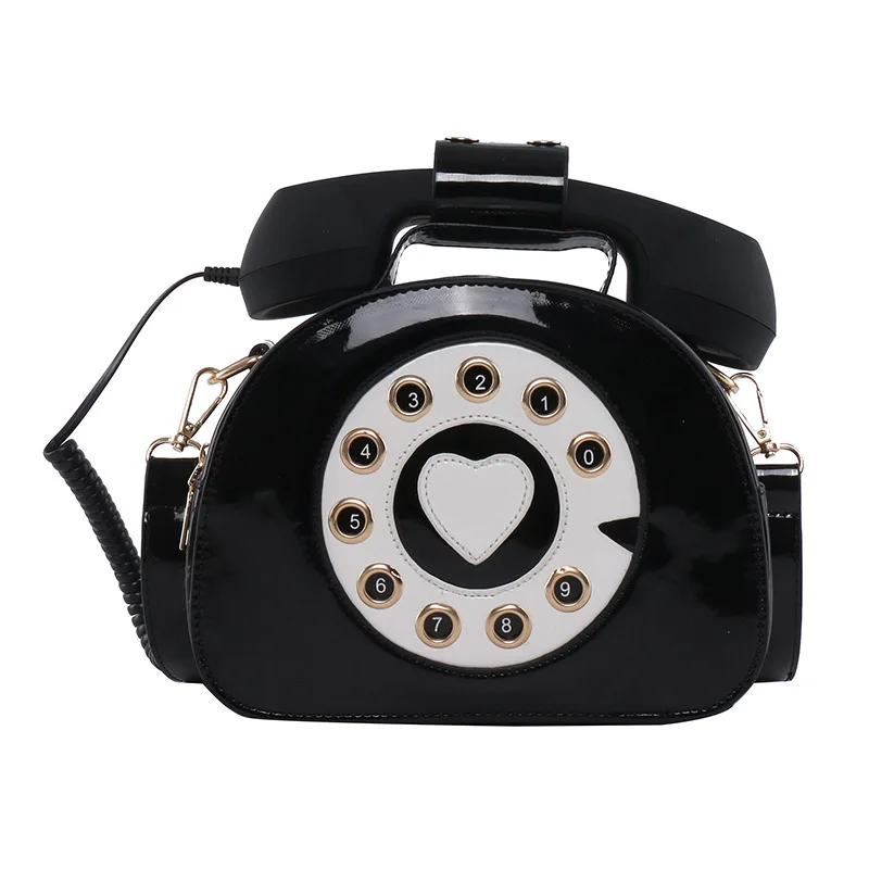 

Wholesale Cute Telephone Mini Purses Crossbody Lady Shoulder Magessenger bag New Unique Retro Phone Pu Leather Ba'g, 3 color option