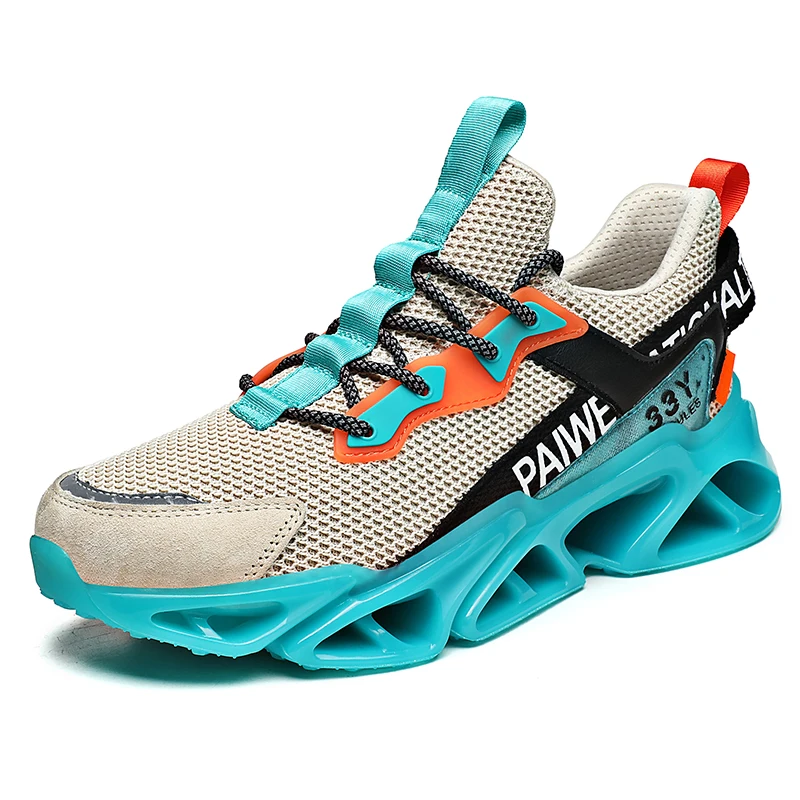 

Factory Custom Featured Hollow Sole Grasp Jogging Trend Mixed Color Men Sport Shoes, Black,white,blue
