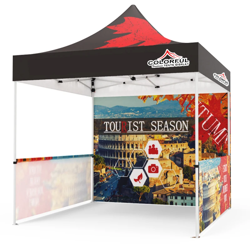 

single print full set product display portable display canopy with wheel bag