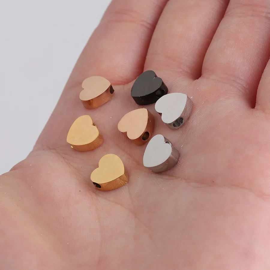 

Customize Stainless steel heart bead charms jewelry