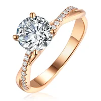 

Wholesale 18K Rose Gold Moissanite Diamond Engagement Ring 1carat 6.5mm jewelryrose moissanite stones