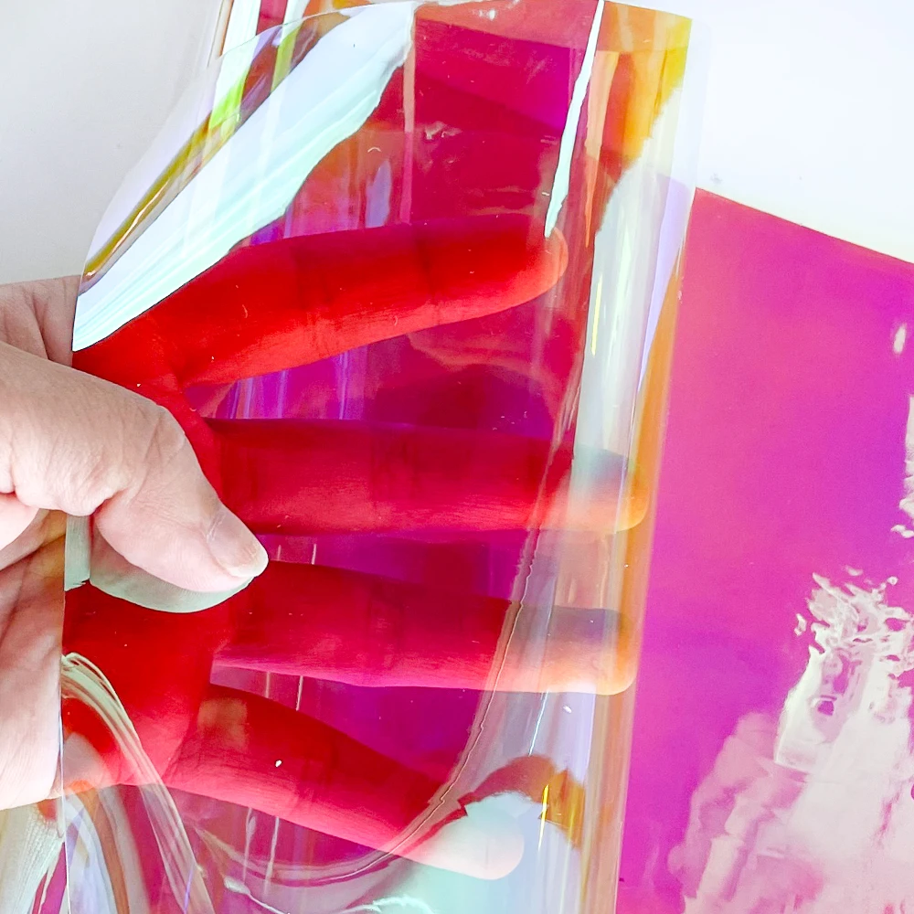 Reflective Dichroic Colorful Holographic Transparent PVC Soft Waterproof Plastic Film for Making Pencil Case/Shower Curtain