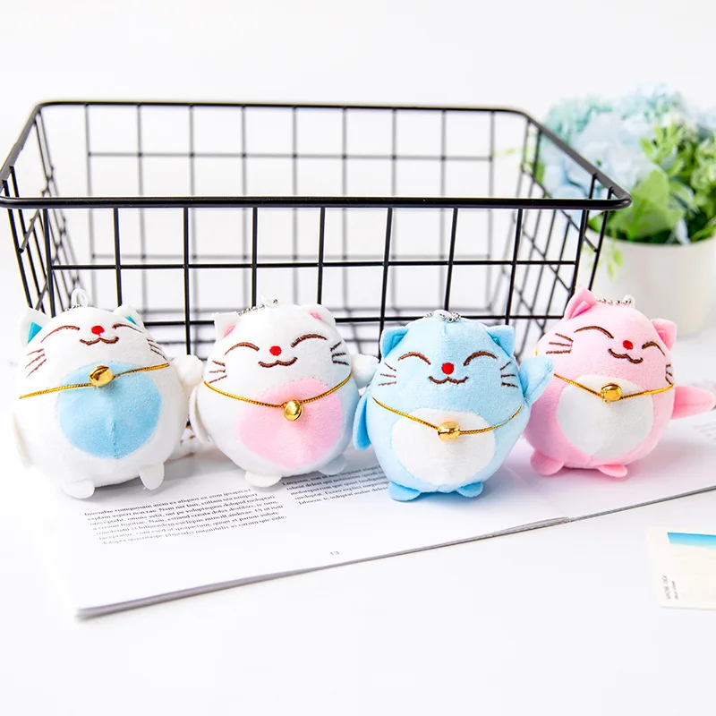 

Cute Bag Pendant Grab Machine Doll Wholesale Plush keychains toys Doll Maneki Neko Lucky Cat Keychain Kawaii Stuffed animal toys