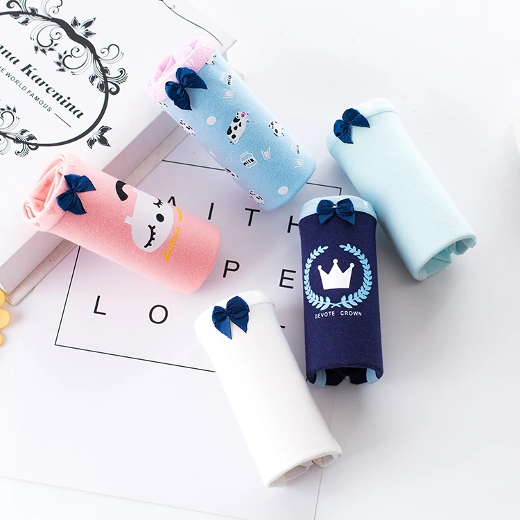 
Young School Little Teen Girl Cute Flower Printed Underwear 100 % Cotton Panties For Girls 