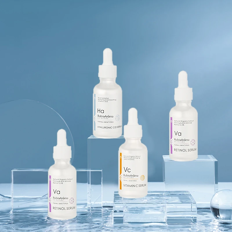 

Korean Skin Care Natural Organic Anti Aging Hydrating Vitamin C Retinol Hylauronic Acid Facial Serum Set, Transparent
