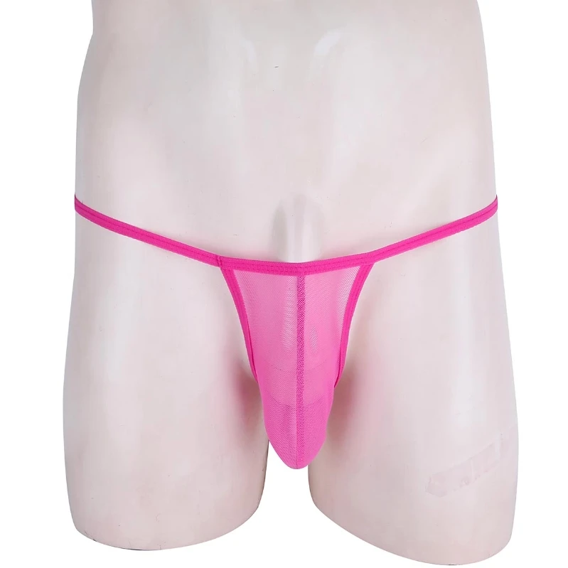 

New Arrived G string Mens Sheer Mesh Transparent Micro Pouch Underpants Thong Underwear