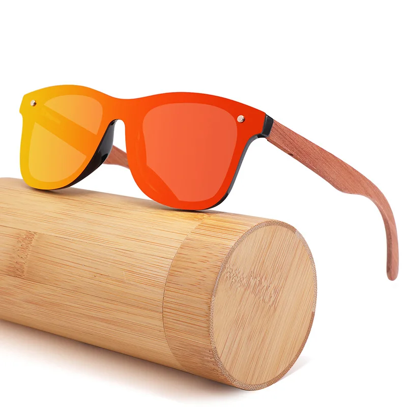 

Handmade Wood Bamboo Sun Glasses River Gafas De Sol Mirror Lens Shades Wooden Sunglasses 2021 Men