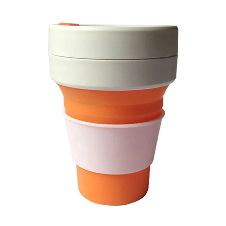

Hot Sale Portable Camping Hiking Travel Collapsible Bottle Food Safe Folding Silicone Cup