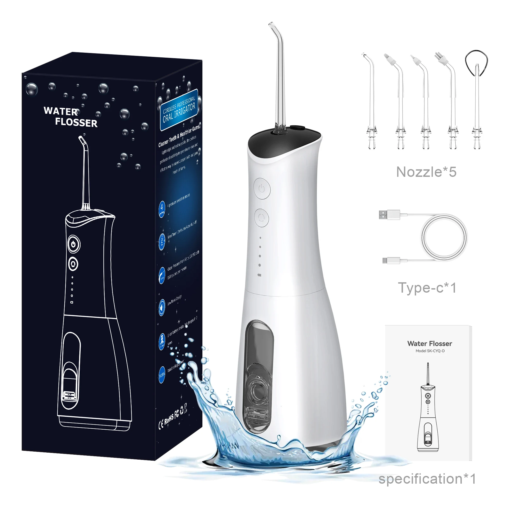 Wholesale Custom Water Flosser Cheap OEM/OEM Teeth Cleaning Dental Device Portable IPX7 Waterproof Jet Oral Irrigator Water Pick