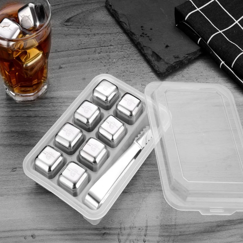 

304 stainless steel metal frozen ice bar whiskey wine tartar stainless steel ice ice cold beer