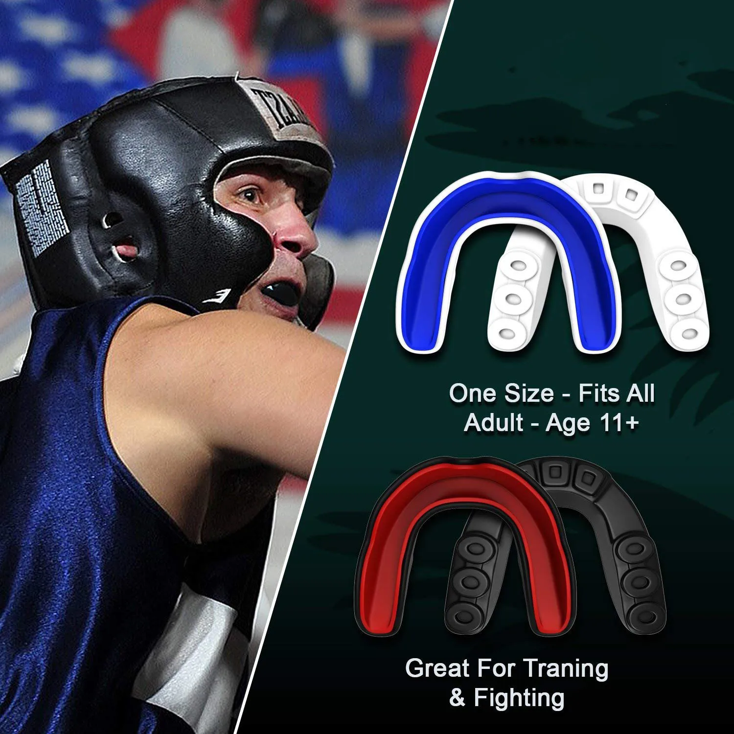 Pack Of 2 Mma Mouthguard Youth Mouth Guard Gum Shield Teeth Protection