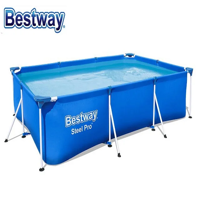 

Bestway 56404 original wholesale rectangular metal frame swimming pool outdoor,above ground swimming pool