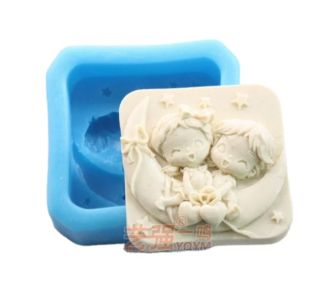 

Support customized Soap / Candle 3D silicone mold for children chocolate mousse cake decoration baking mold, Random color