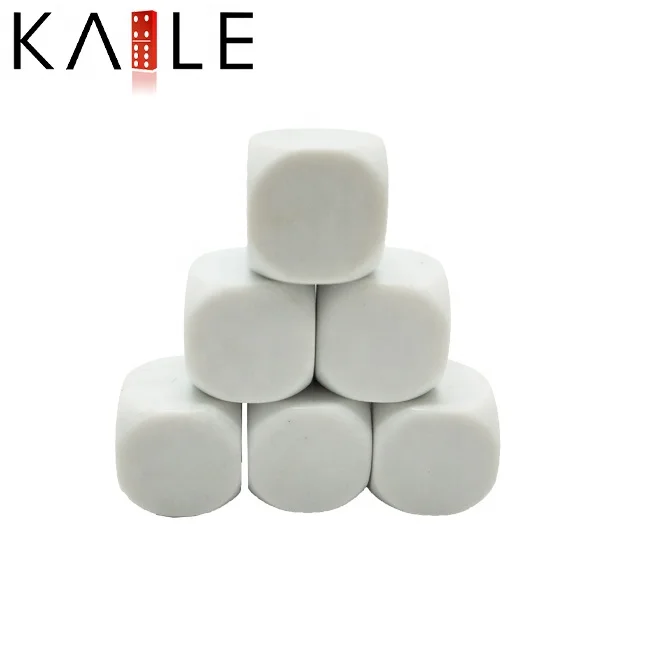 

Hot sell plastic blank  white dice round corner with custom logo of acrylic cube decision dice, Customer color