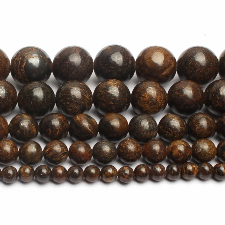 

4/6/8/10/12mm Brown Bronzite Natural Stone Round Beads For Jewelry Making DIY Bracelet Necklace Material Home Deocer