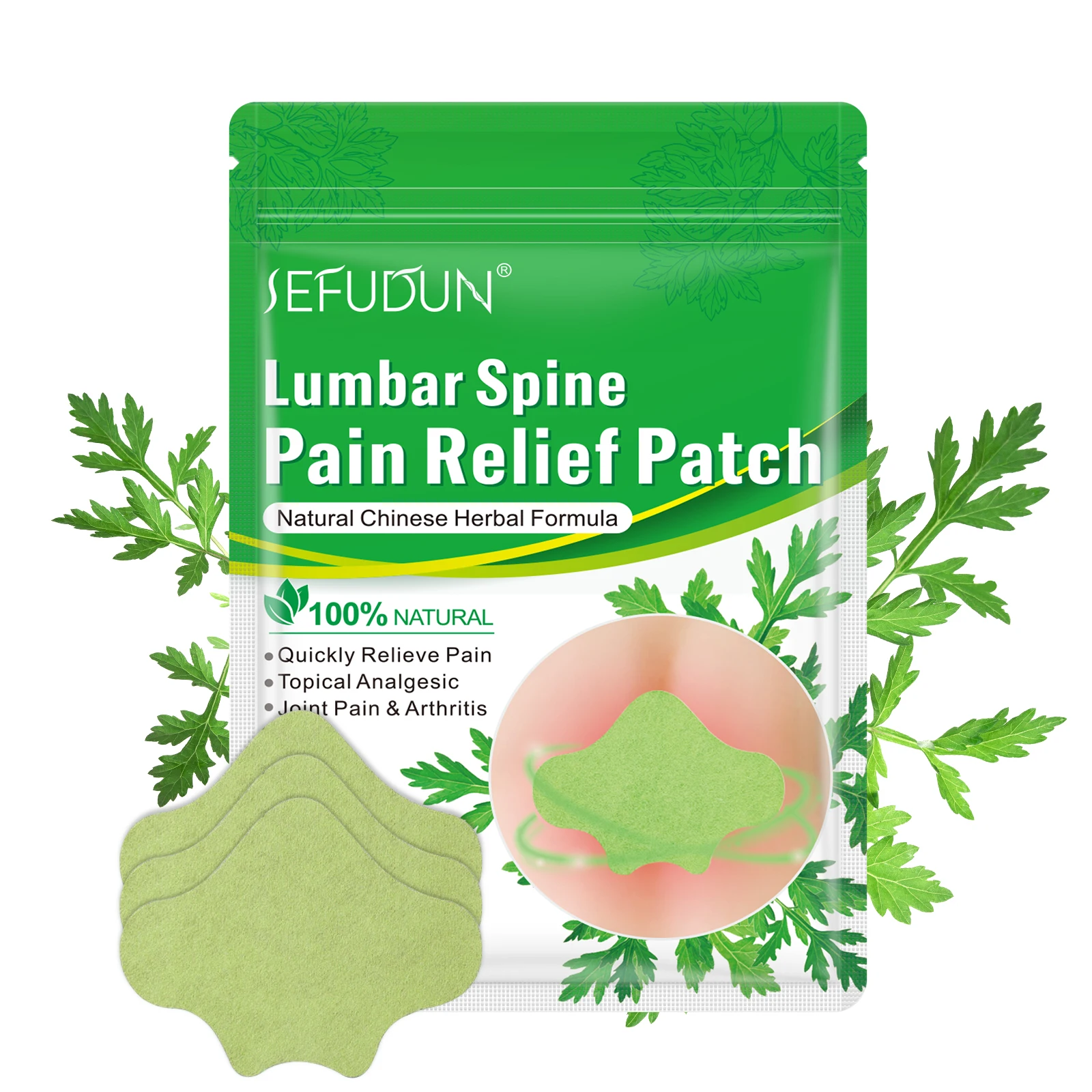 

SEFUDUN Best Selling Health Products Natural Wormwood Herbal Pain Relief Plaster Care Heat Back Lumbar Pain Relief Patches