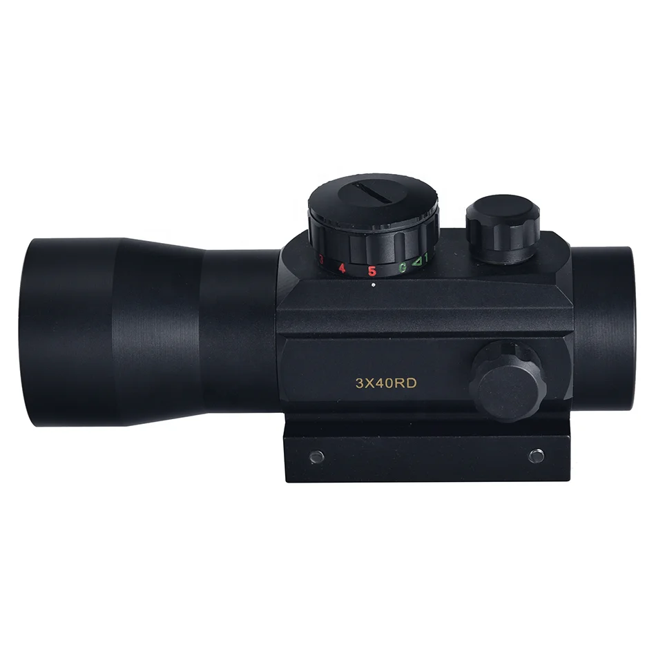 

3X40RD Tactical sight single dot red and green riflescope with lever for Hunting Rifle Shooting, Black