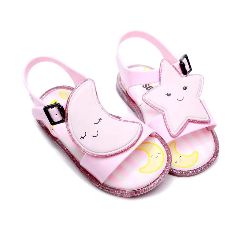 

New Summer Melissa Style Toddler Fancy Shoes Kids Children Jelly Sandals Moon Star Baby Girl Jelly Shoes, Customized