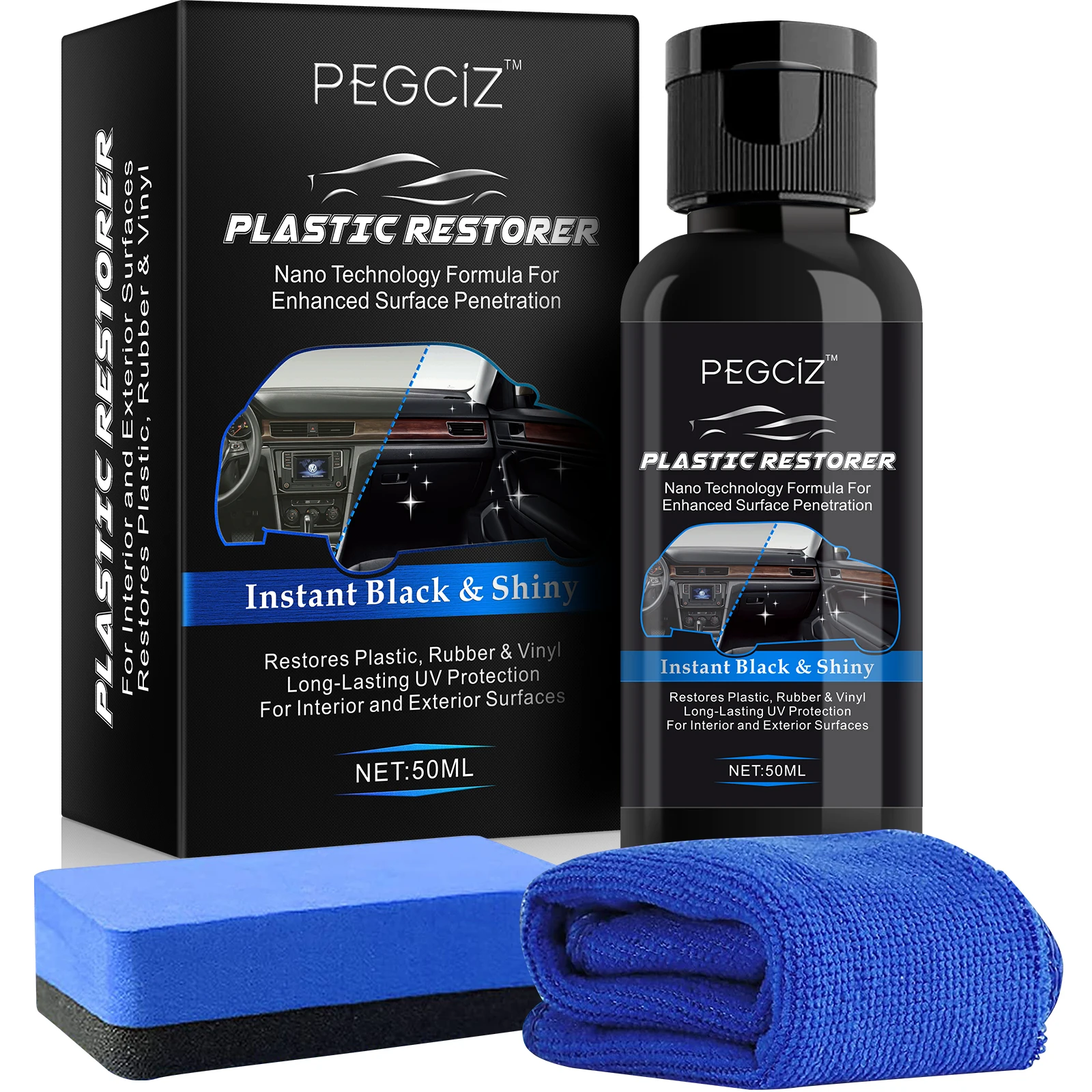 

PEGCiZ car interior plastic parts restore maintenance tool automotive plastic refurbishment agentplastic parts refurbish agent