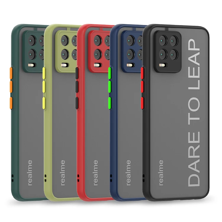 

Hot Selling TPU PC Transparent Hard Matte Phone Case Smoke Case With Camera Protection For Oppo Realme 8Pro Back Cover, 5 colors