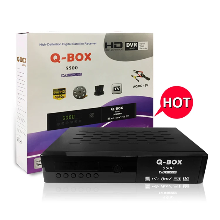 

New Arrival QBOX 5500 DVB S2 T2 set top box receiver digital satellite TV receiver