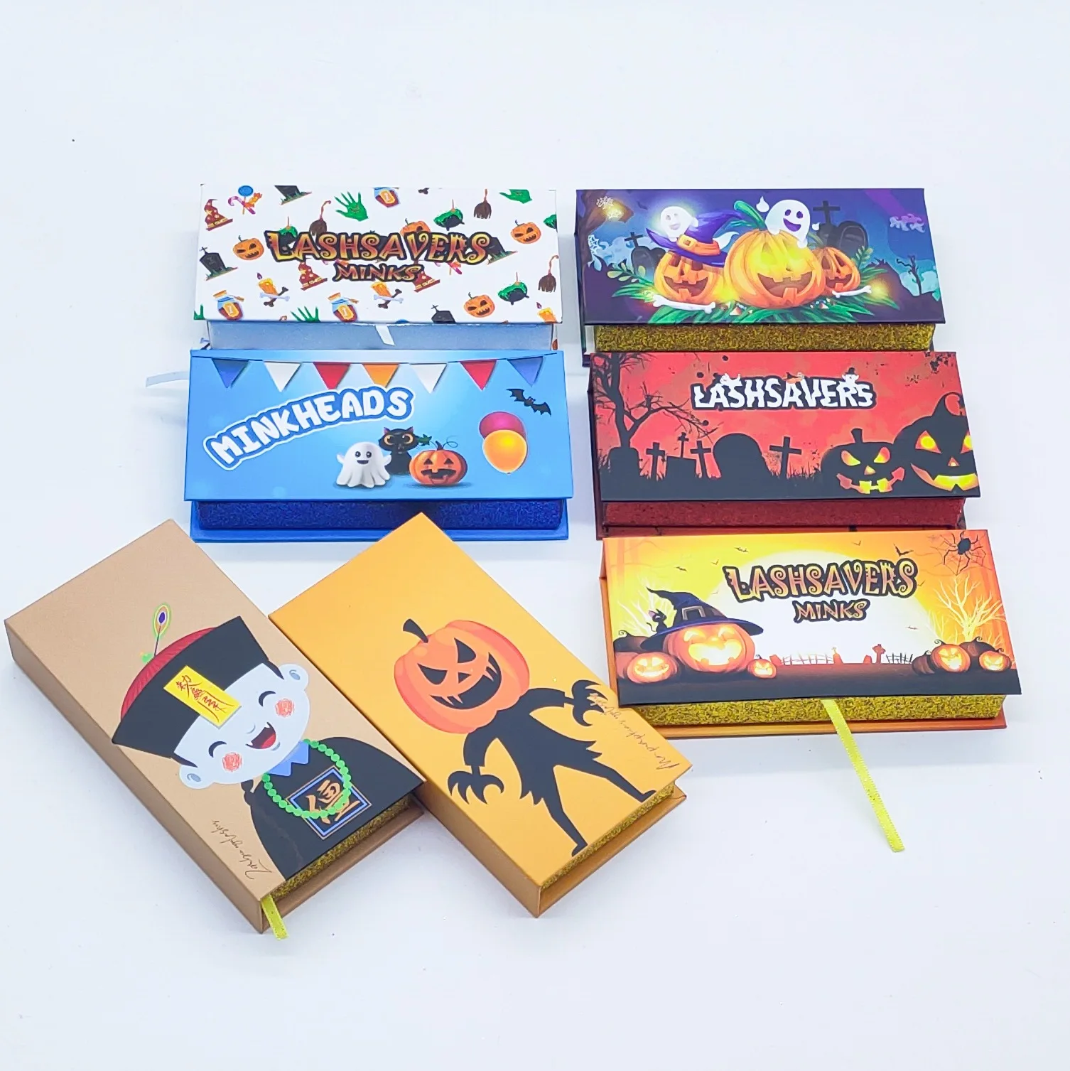 

OEM Handmade Wholesale Custom Eyelash Package Boxes Empty Halloween Lashes Cases