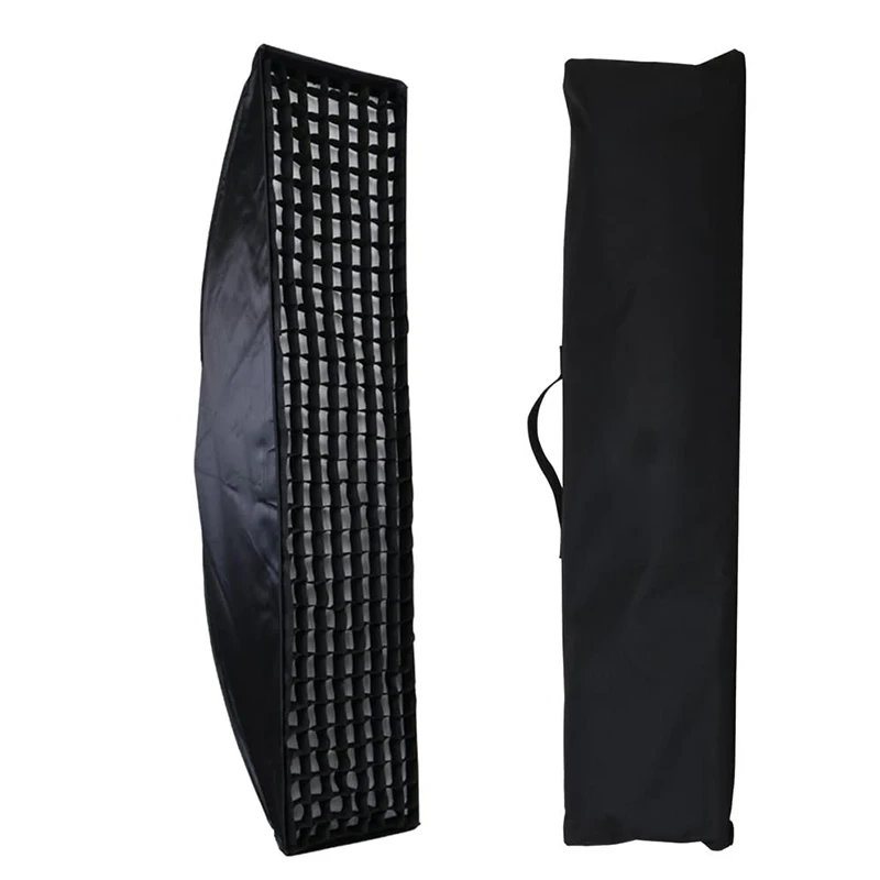 

Portable Godox 30*120cm Strip Rectangle Softbox With Bowens Mount Honeycomb Grid For Studio Flash Lights Photography Shooting