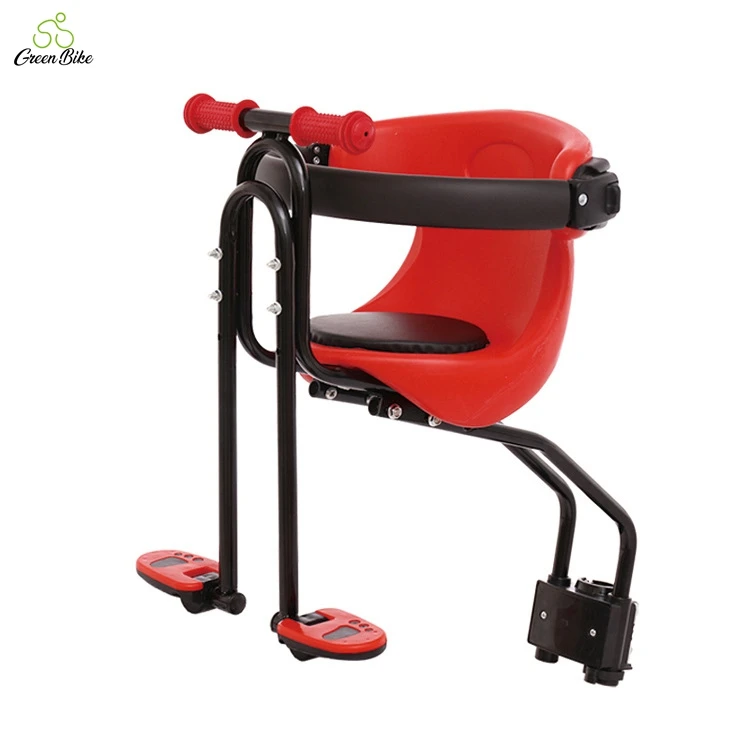 

Child Bike Seat Bicycle Front Mount Baby Carrier With Handrail For Kids Toddler front mounted child bike seat Asiento para ninos, Red/green