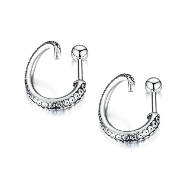 

2021 Sailing Jewelry Classic Octopus Tentacles Stainless Steel Stud Earrings Stainless Steel Octopus Tentacle Mens Earrings