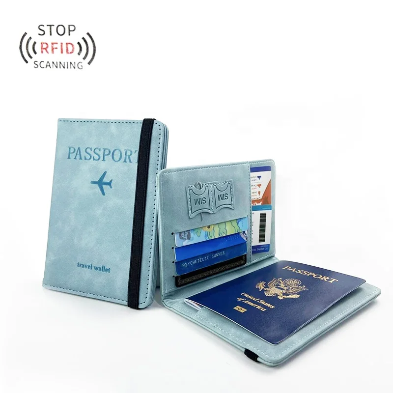 

Multifunction Luxury Checked Passport Cover Rfid Blocking Passport Holder With Elastic Band