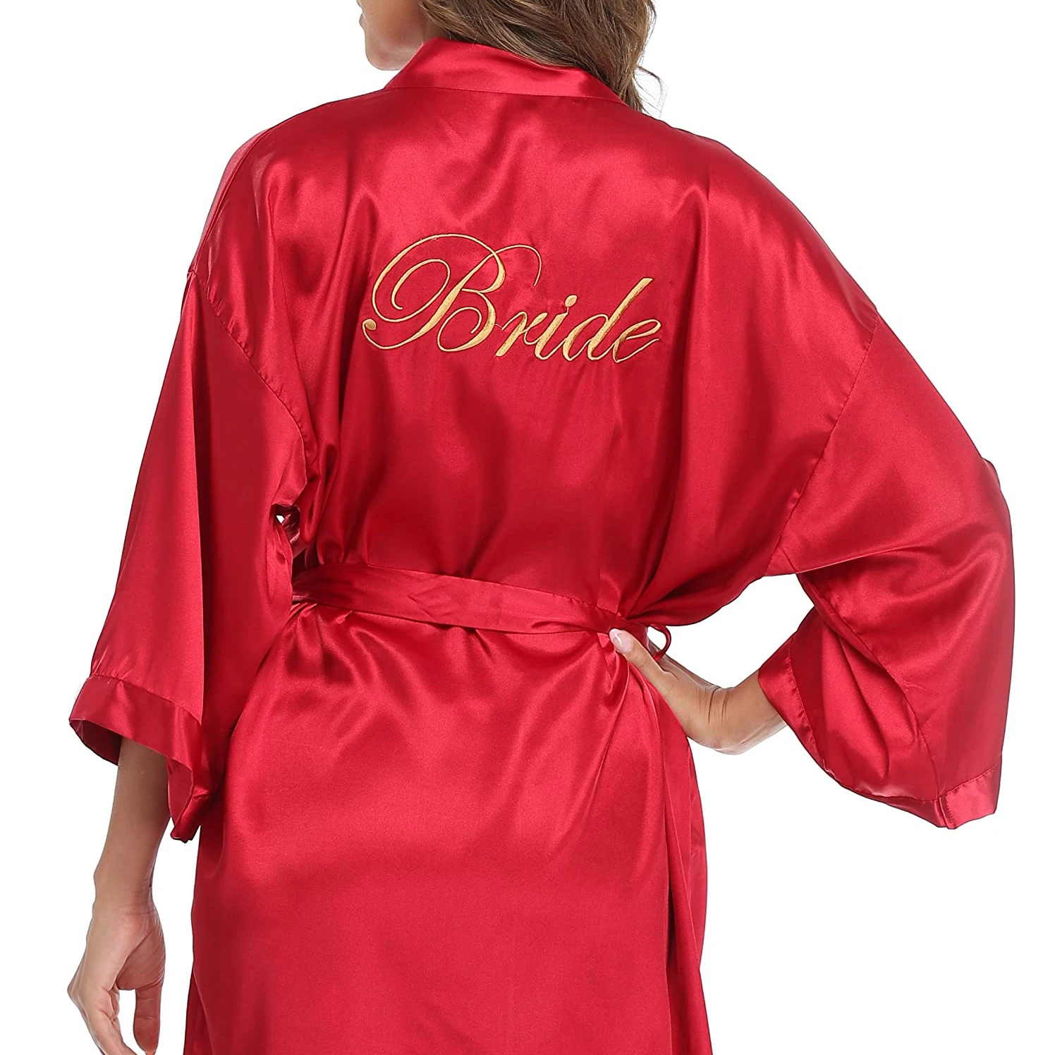 

Women's Short Kimono Robe Soft Bride Bridesmaid Robes for Wedding Party Bridal Robes Getting Ready