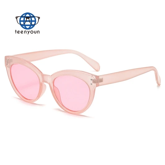 

Teenyoun Plastic Wholesale Brand Women Bulk Buy Cat Eye Women Pink Shades 2023 Sun Glasses Sunglasses